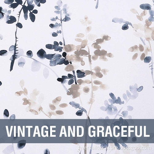 Classical Ink Painting Floral Printed Curtain